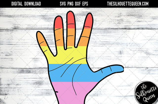 Hand Sketched Open Hand in Rainbow Colors Gay Pride , Lesbian , LGBT, LGBTQ, Queer, Svg, cut files Cricut, Sublimation designs SVG Loveleen Kaur 