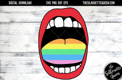 Hand Sketched Open Mouth with Rainbow Colors Gay Pride , Lesbian , LGBT, LGBTQ, Queer, Svg, cut files Cricut, Sublimation designs SVG Loveleen Kaur 