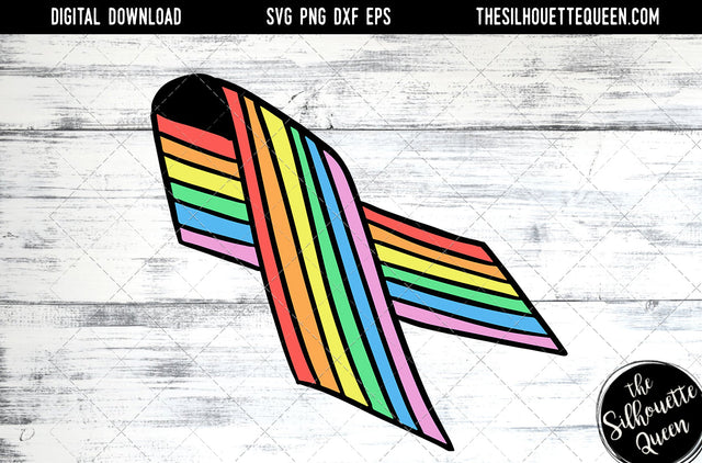 Hand Sketched Rainbow Ribbon Gay Pride , Lesbian , LGBT, LGBTQ, Queer, Svg, cut files Cricut, Sublimation designs SVG Loveleen Kaur 