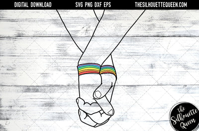 Hand Sketched Two Men Holding Hands Gay Pride , Lesbian , LGBT, LGBTQ, Queer, Svg, cut files Cricut, Sublimation designs SVG Loveleen Kaur 