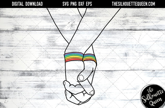 Hand Sketched Two Men Holding Hands Gay Pride , Lesbian , LGBT, LGBTQ, Queer, Svg, cut files Cricut, Sublimation designs SVG Loveleen Kaur 