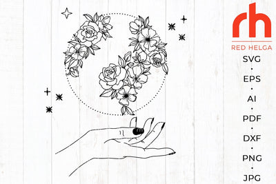 Hand with Earth svg - Floral Earth svg - Save Earth svg SVG RedHelgaArt 