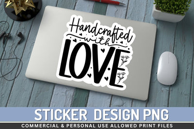Handcrafted with love Sublimation PNG Sublimation Regulrcrative 