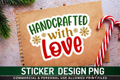 Handcrafted with love Sublimation PNG Sublimation Regulrcrative 