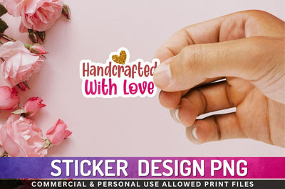 Handcrafted with love Sublimation PNG Sublimation Regulrcrative 