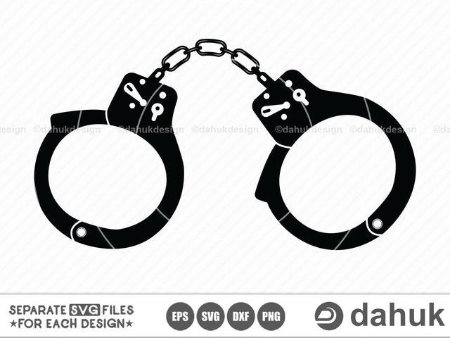 Handcuff SVG Files, Handcuff clipart, Cut file, for silhouette, svg, eps, dxf, png, clipart, cricut design space, stencil printing SVG dahukdesign 