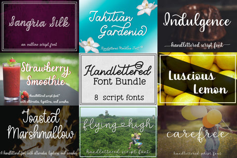 Handlettered Font Bundle - 8 Script Fonts Font Stacy's Digital Designs 