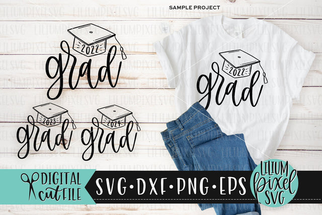 Handlettered Grad Cap Set - Graduation SVG SVG Lilium Pixel SVG 