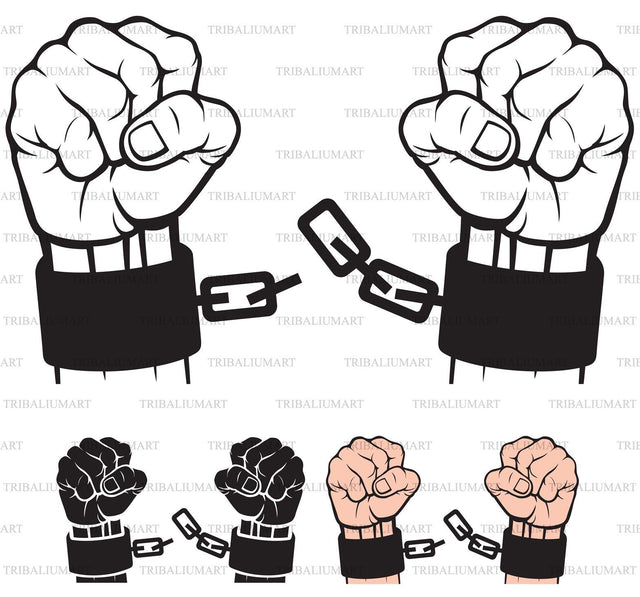 Hands broken chains SVG TribaliumArtSF 