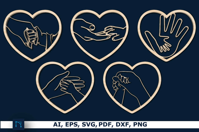 Hands of Child and Adult in Heart Svg Bundle SVG MD JOYNAL ABDIN 