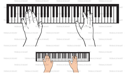 Hands playing piano SVG TribaliumArtSF 