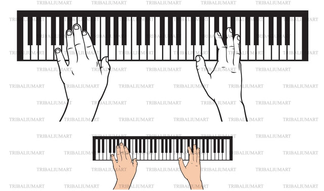 Hands playing piano SVG TribaliumArtSF 