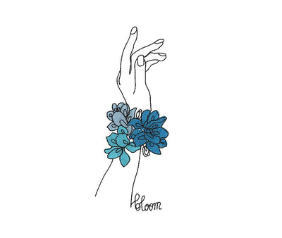 Hands with flower Embroidery/Applique DESIGNS Canada Embroidery 