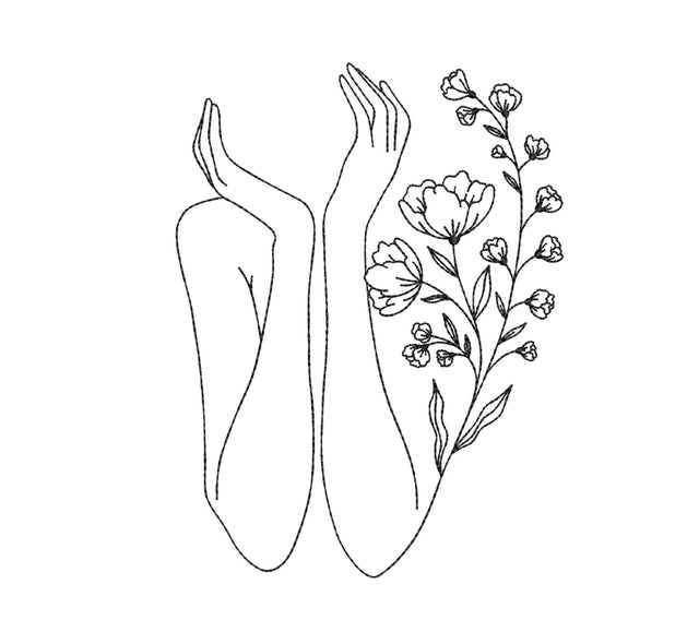 Hands with flowers embroidery design, 5 sizes Embroidery/Applique DESIGNS Nino Nadaraia 