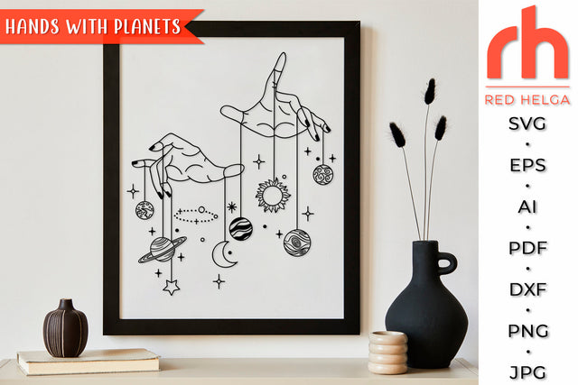 Hands with Planets SVG - Puppeteer Cut File SVG RedHelgaArt 