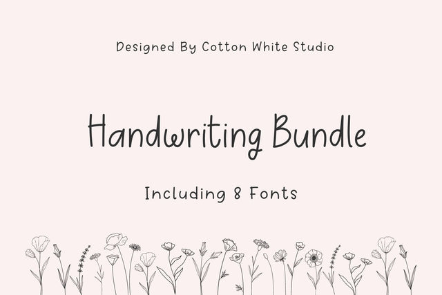 Handwriting Font Bundle Font Cotton White Studio 