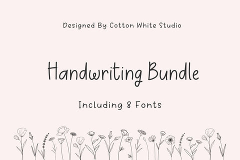 Handwriting Font Bundle Font Cotton White Studio 