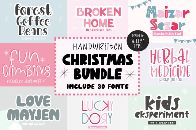 Handwritten Christmas Bundle Font Wildan Type 
