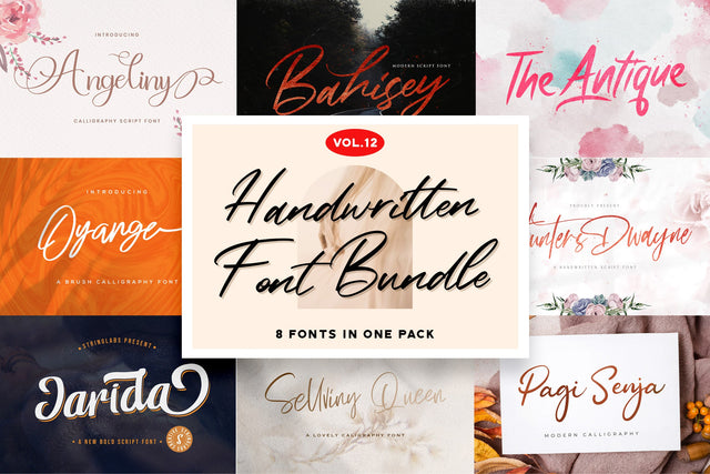 Handwritten Font Bundle Vol 12 Font StringLabs 