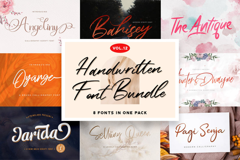 Handwritten Font Bundle Vol 12 Font StringLabs 