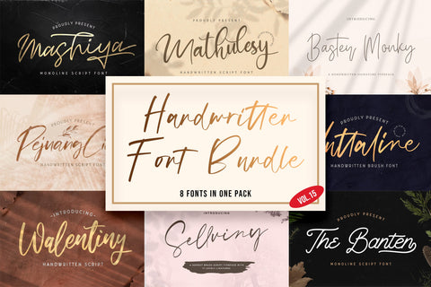 Handwritten Font Bundle Vol 15 Font StringLabs 