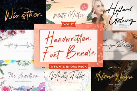 Handwritten Font Bundle Vol 17 Font StringLabs 