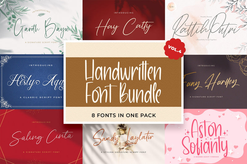 Handwritten Font Bundle Vol 4 Font StringLabs 