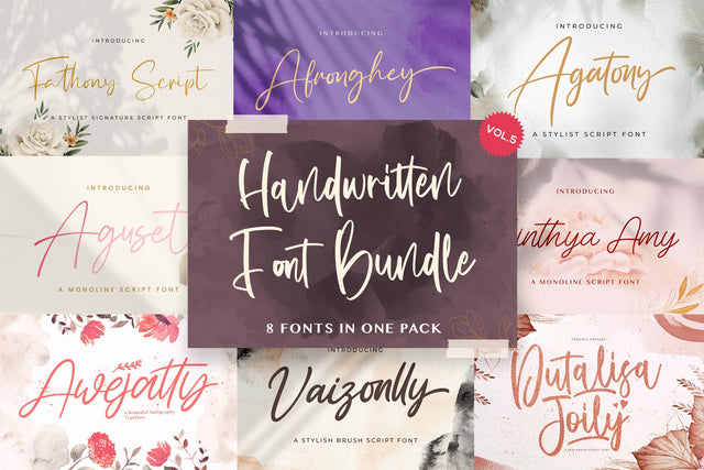 Handwritten Font Bundle Vol 5 Font StringLabs 