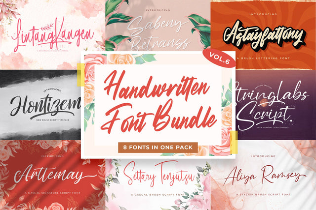 Handwritten Font Bundle Vol 6 Font StringLabs 