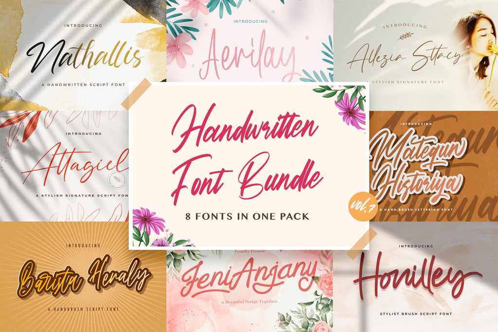 Handwritten Font Bundle Vol 7 - So Fontsy