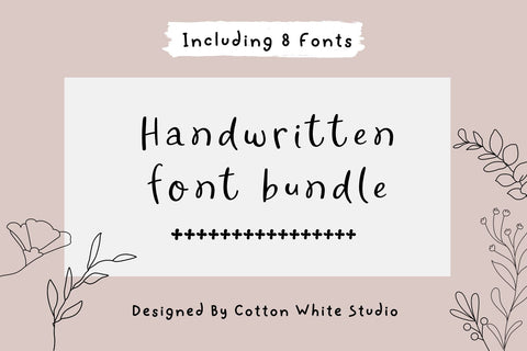 Handwritten Fonts Bundle Font Cotton White Studio 