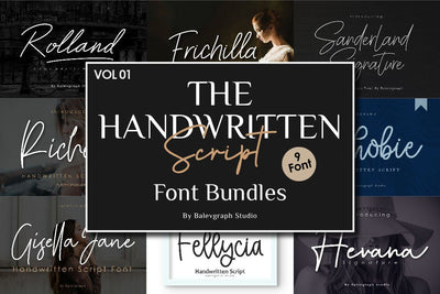 Handwritten Script Font Bundles Font Balevgraph Studio 