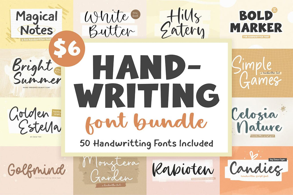 Handwritting 50 Font bundle - Best Seller - So Fontsy