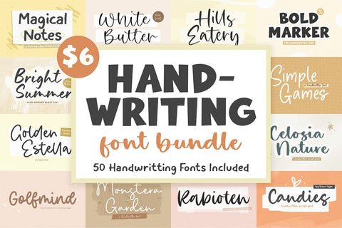 Handwritting 50 Font bundle - Best Seller Font Timur type 