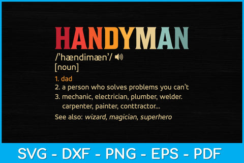 Handyman Dad Funny Handyman Definition Repairman Svg Design SVG artprintfile 