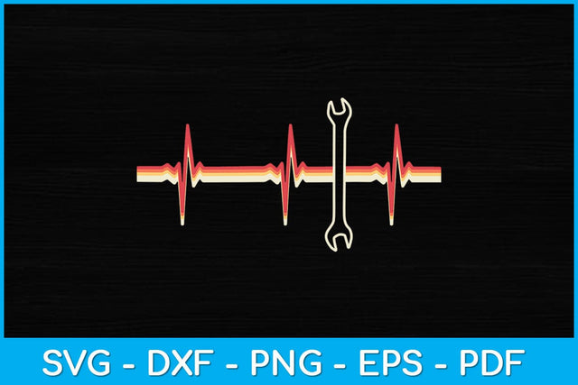Handyman Heartbeat Wrench Retro Vintage 80s Style Repairman Svg Design SVG artprintfile 