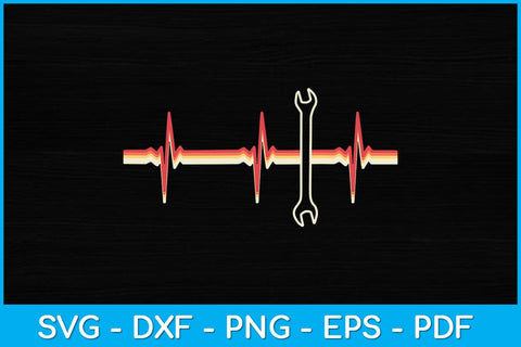 Handyman Heartbeat Wrench Retro Vintage 80s Style Repairman Svg Design SVG artprintfile 