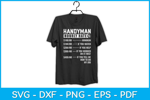 Handyman Hourly Rate Funny Handyman Repairman Svg Design SVG artprintfile 