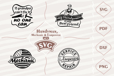 Handyman, Mechanic & Carpenter - SVG bundle 4 SVG Digital Mojito 