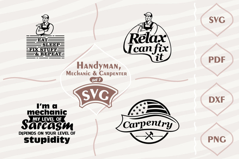 Handyman, Mechanic & Carpenter - SVG bundle 7 SVG Digital Mojito 