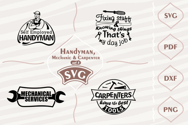 Handyman, Mechanic & Carpenter - SVG bundle 8 SVG Digital Mojito 