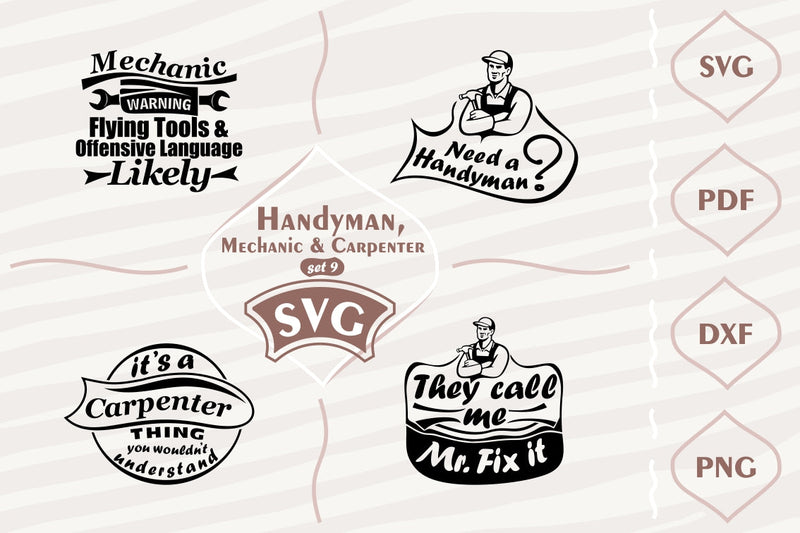 Handyman, Mechanic & Carpenter - SVG bundle 9 SVG Digital Mojito 