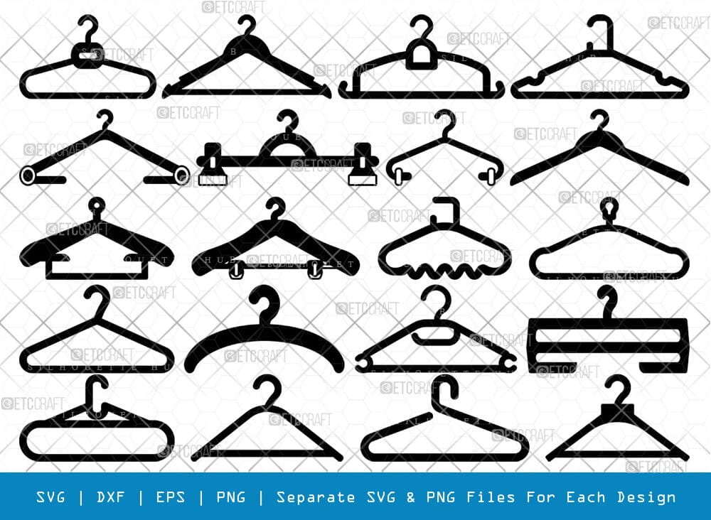 Clothes Hanger Svg, Coat Hanger Svg. Vector Cut File for Cricut,  Silhouette, Pdf Png Eps Dxf, Decal, Sticker, Vinyl 