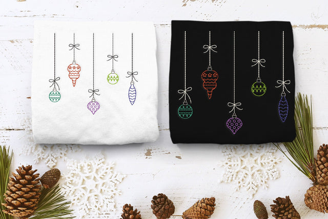 Hanging Christmas Ornaments Linework Embroidery Embroidery/Applique DESIGNS Designed by Geeks 