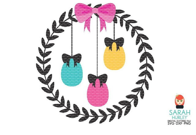 Hanging Easter Egg Wreath SVG Sarah Hurley 