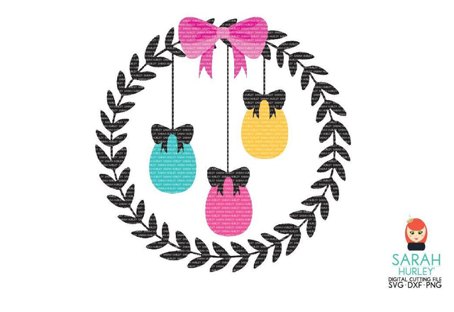 Hanging Easter Egg Wreath SVG Sarah Hurley 