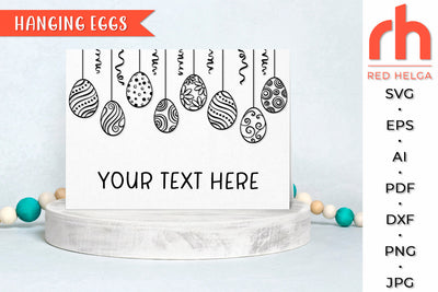 Hanging Eggs SVG - Eggs on a String Cut File SVG RedHelgaArt 