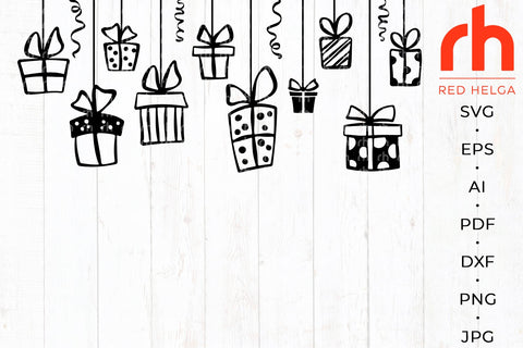 Hanging Gifts SVG - Present Box Cut File SVG RedHelgaArt 
