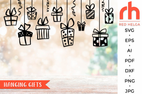 Hanging Gifts SVG - Present Box Cut File SVG RedHelgaArt 