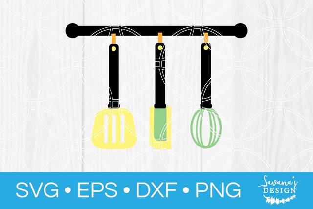 Hanging Kitchen Utensils SVG SavanasDesign 
